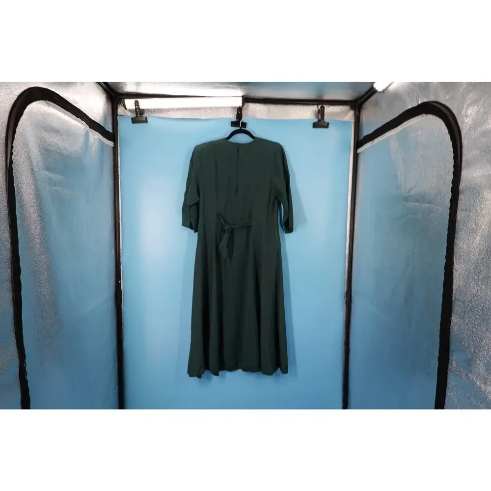 Vintage Piccalino Green Flowy Dress Size 8P